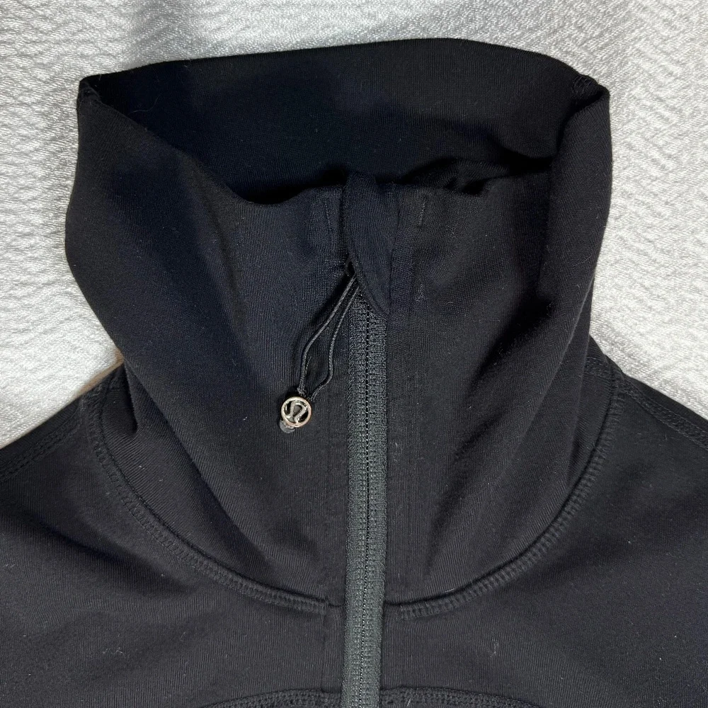 Lululemon In Stride Jacket Black Women's Size 2 Full zip High Neck Long Length - Picture 7 of 12